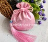 Handicrafts Tassel Floral Silk Brocade Gift Bags for Jewelry Packaging Bags Pouch Small Satin Drawstring Pouches Sachet 2pcs/lot