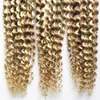 Piano color 18/22 brazilian hair Kinky Curly I Tip Hair Extensions Human 300g 1g/strand capsules fusion keratin stick tip hair extensions