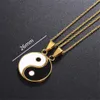 Matching 2 Pieces Stainless Steel Yin Yang Pendant Puzzle Piece Necklace Birthday Jewlery Gifts for Couple or Best Friends BFF