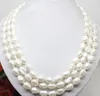 Collier long en perles blanches, 100 pouces, grandes perles baroques, 8-9mm, livraison gratuite