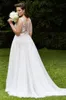 2017 vintage wiejska koronkowa koronkowa sukienki ślubne plus size Sheer V Neck A linia Tiul Wedding Suknia ślubna