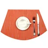 Place Mat Round Placemats Kitchen Table Placemat Heat Insulation Stain-resistant Washable PVC Table Mats