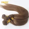 Brazilian human virgin 8# Straight Human Hair Weave 3 Bundles Lot Remy Weaving Hot Beauty Soft Thick End