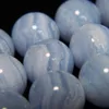 8mm Charm natural Brazil blue lace chalcedony round loose beads wholesale gift for jewelry making design DIY bracelet Yoga Bracelet