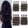 Brasilianska Virgin Hair Weaves Straight Body Wave Mänskliga hårbuntar Indiska Malaysiska Peruvian våt och vågiga mänskliga hårförlängningar med bunt