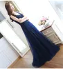 Abiti da sera perline Skirt Blue Bead Applique Atmosfera Atmosfera Bride Toast Abbigliamento Long Years ospiteranno abiti da damigella d'onore femminile