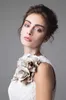Dantel Yüksek Düşük Couture Gelinlik Modelleri El Yapımı Çiçek Jewel Boyun Kolsuz Fermuar Parti Elbise Güzel Kısa Mezuniyet Elbis ...