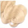 613 Paquetes de cabello rubio brasileño Onda corporal y recta 3 o 4 piezas Lote Cabello humano rubio teje 613 Extensiones de cabello de color