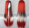 Parrucche per capelli cosplay da donna lunghe dritte multicolori nere bianche rosse + cappuccio