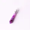 10pcs 보라색 줄무늬 오닉스 마노 크리스탈 펜던트 육각형 말뚝 치유 Reiki 보석 펜던트 Chakra Cut Facet Gemstone Pendant Charms