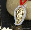 Gold eingelegtem Jade Blatt () Set von großen militärischen Jadeites Anhänger Charm Halskette Anhänger