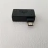 Adaptateur Micro B USB mâle vers USB Type A à Angle droit de 90 degrés, convertisseur OTG femelle, prise Jack noir