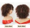Афро короткие вьющиеся парики для чернокожих женщин American Natura Fulll Ombre коричневые цветные волосы синтетический парик с выделением
