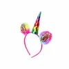 Bambini all'ingrosso Arcobaleno partito copre i bambini di design ragazze di danza con Unicorn fascia del corno guanti leggings neonata di abiti firmati BY0145