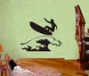 Surfer Wall Decal Surfing Sport Surf Waves Sea Ocean Vinyl Sticker Art Kids Wall Design Modern Bedroom Wall Decor Mural