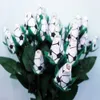 Amerikaanse populaire softbal honkbal leer stiksels steek roos bloem simulatie roos decoratie leer roos geschenk gratis verzending
