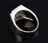 18K White Gold Plated Cool Black Enamel Poker Ring for Men Nice Gift Jewelry Rings for Boyfriend Fasion Accessory Size 7,8,9,10,11,12