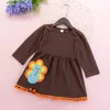 Baby Girls Boutique Outfits 2018 새 도착 추수 감사절 복장 프릴 T 셔츠 탑 드레스 꽃 바지 머리띠 아기 소녀 의상 세트 2-6T