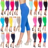 Legging court décontracté pour femme, confortable, taille haute, en coton, taille 8-22, pantalon 3/4, LWP34