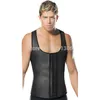 Faja Hombre Latex Midja Trainer för män Svart Plus Storlek Body Girdles Men Stål Boned Mens Midja Shaper Corset Under Wear Vest