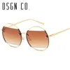 DSGN CO. 2018 Runda mode solglasögon för män och kvinnor Centre Rimless Design 7 Färgmärke Solglasögon UV400