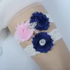 Royal Blue Pink Bridal Leg Garters Prom Garter Bridal Wedding Garter Belt 2 Pieces set Lace Rhinestones Crystals Pearls In Stock Cheap