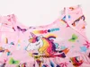 Vestito da unicorno rosa per ragazze 2018 Abiti senza schienale per bambini per ragazza Vestiti estivi per bambini Vestito da unicorno per bambini