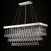 Luxe LED-kristallen kroonluchter verlichting rechthoekige kristallen regendruppel hanglamp armatuur voor woonkamer slaapkamer