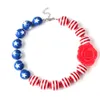 Halsband Armband Set Kids American Flag Style Chunky Bubblegum 2pcs Barnflicka Chunky Beads Smycken Set