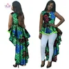 BRW Dashiki African Wax Print Long Dresses for Women Plus Size African Style Women Clothing Office Party Bazin Riche Dress WY145