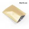 10x15cm 100 Pz / lotto Oro opaco Open Top Foglio puro Mylar Buste per uso alimentare Foglio di alluminio puro Sottovuoto Sigillatura a caldo Confezionamento alimentare Sacchetti di imballaggio