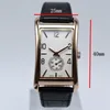 New style personalise 6 colors 40mm rectangle dial small three needle quartz leather watch luxury fashion business gift men's dress watch