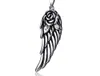 Hot European en American Retro Rvs Men's Feather Collas Modieuze Rose Single Wing Titanium stalen hanger Populaire Mode