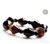 Partihandel - Wrap Silk Agate Armband för män och kvinnor Naturlig brasiliansk stil Vind Singel Bead Smycken Par Jade Armband