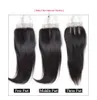 Extensiones rectas Ishow tejen 4 paquetes y cierre de encaje 4x4 paquetes de cabello humano virgen con cierre para mujeres niñas negro azabache todas las edades 8-28 pulgadas
