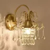 European Corridor Crystal Wall Lamp Pastoral French Bedroom Wall Lighting American Village Balcony Living Room Wall Sconces