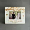 빈티지 웨딩 사진 프레임, 사용자 지정 목조 웨딩 커플 그림 프레임, 맞춤 소박한 결혼 선물, 5 인치 사진