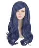 Long bleu foncé ondulé tresses femmes perruques descendants 2 Evie Cosplay perruque MM