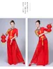 Женщины Классический танец Yangko носить красный фонарь танец платье Древняя китайская национальная одежда Китайский Новый год праздник танца Костюм