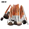 Set di pennelli per trucco da 15 pezzi, manico in legno imitazione professionale, fondotinta in polvere, ombretto, kit di strumenti per pennelli per trucco