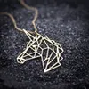 2018 Persönlichkeit Trendy Edelstahl Schmuck Einhorn Charme Origami Halskette Drop Shipping Akzeptiert YP6418