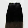 T1B / Grå Ombre Tape Extensions Grå hårförlängningar 40 stycken per förpackning 100 gram hudväfthår