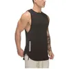 Märke Mens Zipper Ärmlös T-shirts Sommar bomull Man Tank Toppar Gym Kläder Bodybuilding Undershirt Fitness Tank Tops