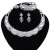 Set di gioielli Set di collane e orecchini Designer Costume africano vintage Accessori da sposa per donna Gioielli color argento