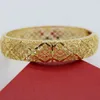 Exquisite Filigree Womens Bangle 18K Geel Goud Gevuld Holle Armband Bruiloft Gift Dia 65mm gesneden openbare sieraden