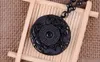 Wholesale - Natural Obsidian Black Jade Pendant Chinese Dragon phoenix Eight Diagrams A43