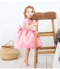 New Summer Baby Girls Dress INS Children Fashion Fly Sleeve Lace Bowknot Princess Party Dresses 2 Colors Free Shipping Z11