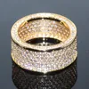 Impresionante diseño de marca, joyería de lujo de alta calidad, plata de ley 925, oro amarillo relleno, pavé Enternity Topaz CZ Diamond Circle Ba2384