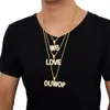 Colliers avec petites lettres à bulles pour hommes, pendentif personnalisé en Zircon cubique, bijoux Hip Hop, chaîne en corde, deux couleurs, 246S, nouvelle collection