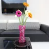 12*27cm Creative Clear Eco-friendly Foldable Folding PVC Flower Vase Unbreakable Reusable Home Wedding Party Decoration wen7052